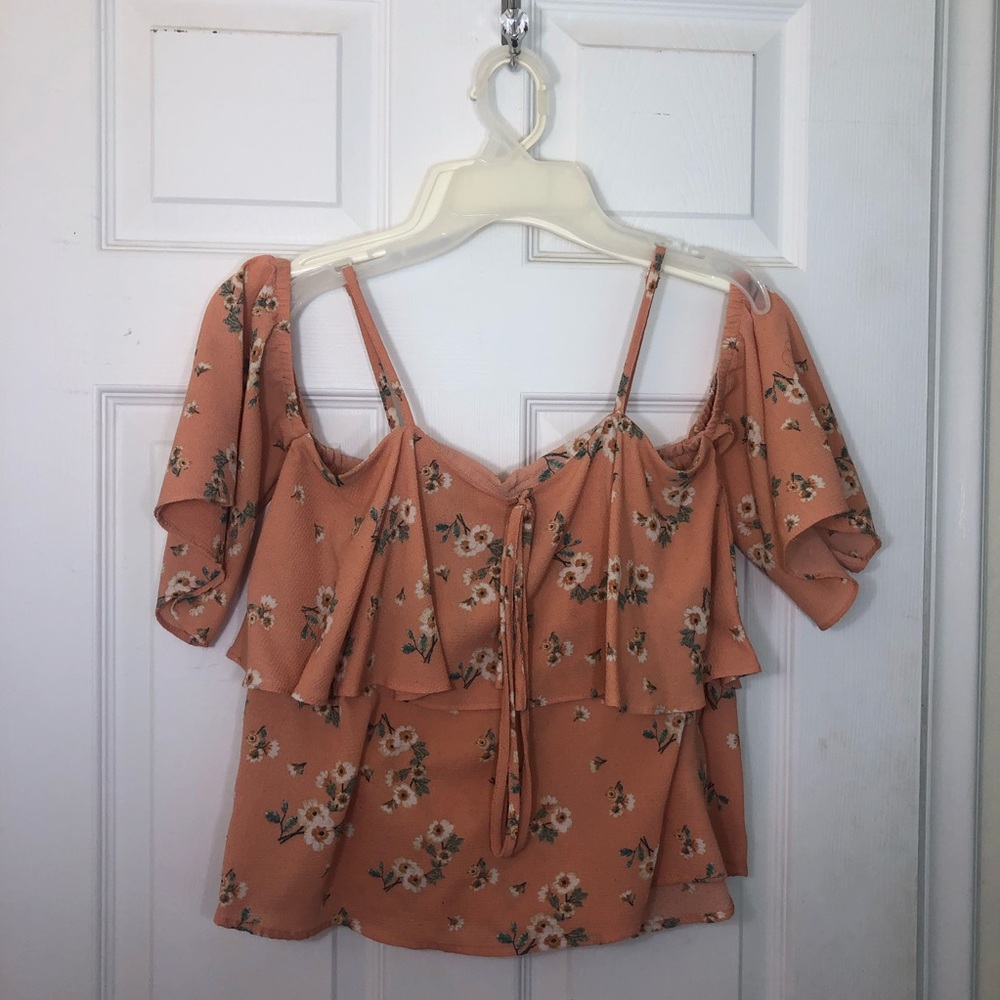 Cold Shoulder Floral Blouse